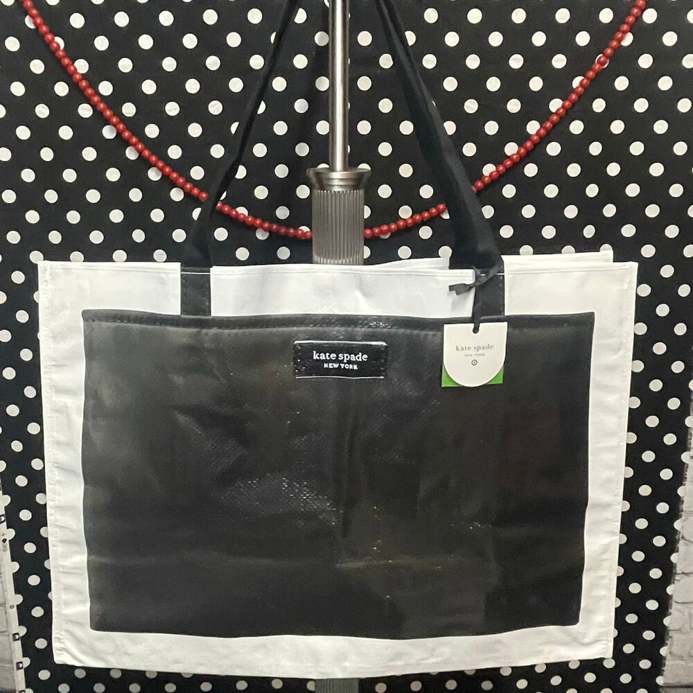 Kate Spade for Target Large Tote Shopping Bag Black/White NEW